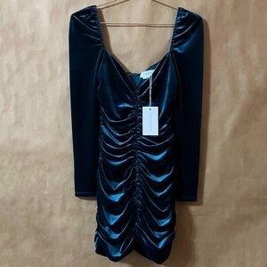 Lovers and Friends | NWT Andie Mini Dress Ruched Velvet Puff Sleeve Size XS